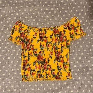 cute yellow flowered top